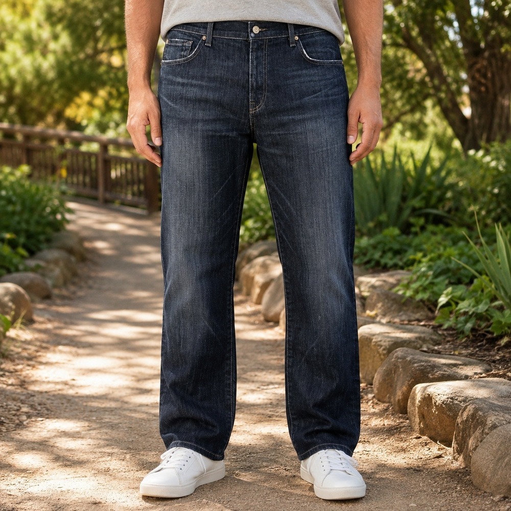7 For All Mankind Austyn Jeans Mens 38 Dark Wash Relaxed Straight Leg Denim